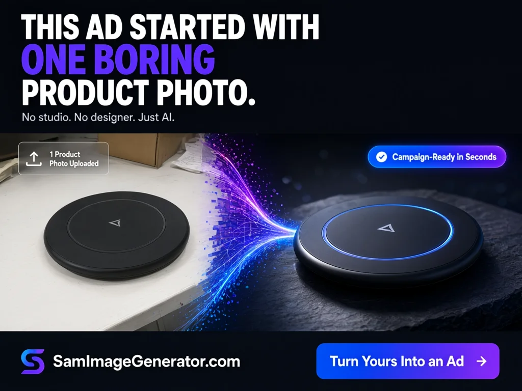 Plain product photo transforms into a premium ad with AI